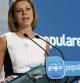 La secretaría general del PP, María Dolores de Cospedal, durante la rueda de prensa ofrecida tras la reunión del Comité Ejecutivo Nacional del PP