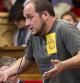 David Fernàndez, líder de la CUP, durante una intervención en el Parlament