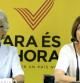 La presidenta de la ANC, Carme Forcadell y la presidenta de Omnium Cultural, Muriel Casals