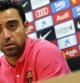 El centrocampista del Barcelona Xavi Hernández en rueda de prensa