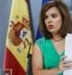 La vicepresidenta del Gobierno, Soraya Sáenz de Santamaría, durante la rueda de prensa posterior a la reunión del Consejo de Ministros,
