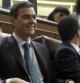El secretario general del PSOE, Pedro Sánchez, en su escaño del Congreso durante la primera sesión de control al Gobierno