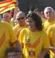 Josep Rull, Mercè Conesa y Jordi Turull, dirigentes de CDC, participaron en la V de la Diada