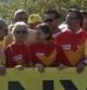 Carme Forcadell y Muriel Casals, en el centro de la pancarta, encabezando la manifestación de la Diada de 2014