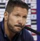El entrenador del Atlético de Madrid, Diego Simeone durante una rueda de prensa