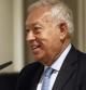 El ministro de Asuntos Exteriores, José Manuel García-Margallo, durante la conferencia que ha pronunciado hoy en un desayuno informativo organizado por Europa Press en Madrid.