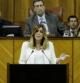 Susana Díaz presidenta de la Junta, durante su intervención en el debate sobre el estado de la comunidad celebrado hoy en el Parlamento de Andalucía donde hablo sobre un pacto de educación con el gobierno, la reforma del sector público y de corrupción.