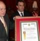 El president de la Generalitat, Jordi Pujol, recibe de manos del alcalde de Tarragona, Joan Miquel Nadal, la Medalla de Oro de la Ciudad, el 28 de noviembre del 2003.