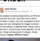 La campaña promocional del nuevo iPhone6 publicada desde las redes sociales de Joan Rivers 'post mortem'