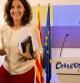 Mercè Coensa, portavoz de Convergència Democràtica, ayer en la sede del partido