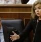 El ministro de defensa, Pedro Morenés (i),junto a la vicepresidenta del Gobierno, Soraya Sáenz de Santamaría (d), al inicio de la sesión de control al Ejecutivo que se celebra en el Congreso de los Diputados.