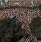 Imagen de la concentración del 12-O en plaza Catalunya.