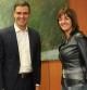 El secretario general del PSOE, Pedro Sánchez, junto a la secretaria general de PSE, Idoia Mendia