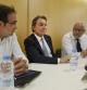 Josep Rull, Artur Mas y Lluís Corominas, durante el consell extraordinario de CDC