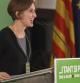 Dolors Camats, coordinadora nacional de ICV, en un acto del partido