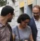 El coordinador nacional y el secretario general d'ICV, Joan Herrera y Josep Vendrell, caminan al lado de la secretaria general de ERC, Marta Rovira.