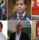 De izquierda a derecha y de arriba a abajo, los alcaldes de Valdemoro, José Carlos Boza (PP); de Collado Villalba, Agustín Juárez (PP); de Parla, José María Fraile (PSOE); de Serranillos del Valle, Antonio Sánchez Fernández (Unión Demócrata Madrileña-UDMA); de Torrejón de Velasco, Gonzalo Cubas (PP); y de Casarrubuelos, David Rodríguez Sanz (PP)
