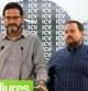 El secretario general de ICV, Josep Vendrell, y el portavoz adjunto de ICV-EUiA, Joan Mena, este lunes en rueda de prensa.