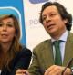 La líder del PPC, Alicia Sánchez-Camacho y el vicesecretario de Organización, Carlos Floriano, al inicio de la Junta Directiva del PPC