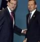 El presidente de España, Mariano Rajoy, junto al primer ministro australiano Tony Abbot