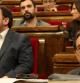 Oriol Junqueras (ERC) y el presidente de la Generalitat Artur Mas, durante la sesión de control celebrada en el Parlament de Catalunya
