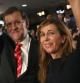 Mariano Rajoy junto a la presidenta del PP catalán, Alicia Sánchez Camacho, en Barcelona
