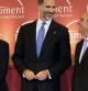 El Rey Felipe VI, junto al presidente de la Generalitat, Artur Mas, y el presidente de la patronal Foment del Treball, Joaquim Gay de Montellà