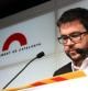 El portavoz económico de ERC, Pere Aragonès, atiende a los medios de comunicación en la sala de premsa del Parlament