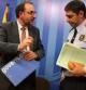 El director de los Mossos, Albert Batlle, el conseller de Interior, Ramon Espadaler, y el comisario jefe, Josep Lluís Trapero, en el Departament de Interior