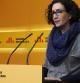 Marta Rovira atiende a los medios de la sede de ERC