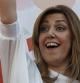 La presidenta de la Junta de Andalucía, Susana Díaz, durante la celebración de la Fiesta de la Rosa en Madrid, para conmemorar el 135 aniversario de la fundación del PSOE, con un mitin-fiesta en la Plaza del Dos de Mayo