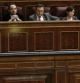 El presidente del Gobierno, Mariano Rajoy (primer término-de espaldas), durante su intervención en la sesión de control al Ejecutivo del Congreso.