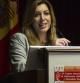 La presidenta de la Junta de Andalucía, Susana Díaz, durante la inauguración en Sevilla del VII Congreso Internacional de Medicamentos Huérfanos y Enfermedades Raras