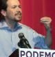 El líder de Podemos, Pablo Iglesias, durante un acto público con residentes españoles realizado en el Círculo Español en el barrio de Astoria de Nueva York