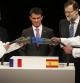 Mariano Rajoy y Manuel Valls inauguraron la línea de interconexión eléctrica entre España y Francia