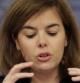 La vicepresidenta del Gobierno español, Soraya Sáez de Santamaría, durante la rueda de prensa posterior a la reunión del Consejo de Ministros.