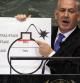Netanyahu muestra un gráfico donde describe su preocupación por el programa nuclear iraní en septiembre de 2012 en la 67 Asamblea de las Naciones Unidas, en Nueva York
