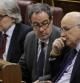 Los diputados de CiU Josep Sánchez Llibre, Pere Macias, Josep Antoni Duran i Lleida, durante la primera jornada del debate sobre el estado de la nación