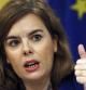 La vicepresidenta del Gobierno español, Soraya Sáenz de Santamaría, durante la la rueda de prensa del Consejo de Ministros