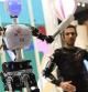 Un hombre interactúa con un robot