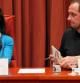 Mireia Pujol Ferrusola, junto al presidente de la comisión David Fernández