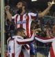 Los jugadores del Atlético de Madrid celebran un gol