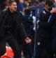 Diego Simeone, entrenador del Atlético Madrid, celebra un gol de su equipo