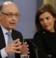 La vicepresidenta del Gobierno, Soraya Sáenz de Santamaría y el ministro de Hacienda, Cristóbal Montoro, durante la rueda de prensa posterior a la reunión del Consejo de Ministros celebrado en La Moncloa.