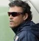 Luis Enrique en el último entrenamiento del Barça antes del clásico