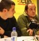 Los diputados de la CUP Arrufat y Fernández durante la rueda de prensa en Manresa