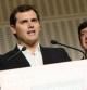 El lider nacional de Ciudadanos, Albert Rivera (i), acompañado por el candidato a la Presidencia de la Junta de Andalucia, Juan Marín, durante su comparecencia tras conocerse el resultado final de las elecciones andaluzas.