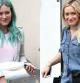 La actriz y cantante Hilary Duff cambia de 'look' y sorprende con el cabello azul verdoso