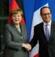 Imagen de la canciller alemana, Angela Merkel, y el presidente de Francia, François Hollande, durante una conferencia de prensa en Berlín