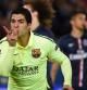 Suárez celebra uno de sus goles antes el PSG